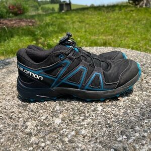 Salomon Speed Cross Slip on Trail Running Shoes Black Blue Outdoor Sports size 6